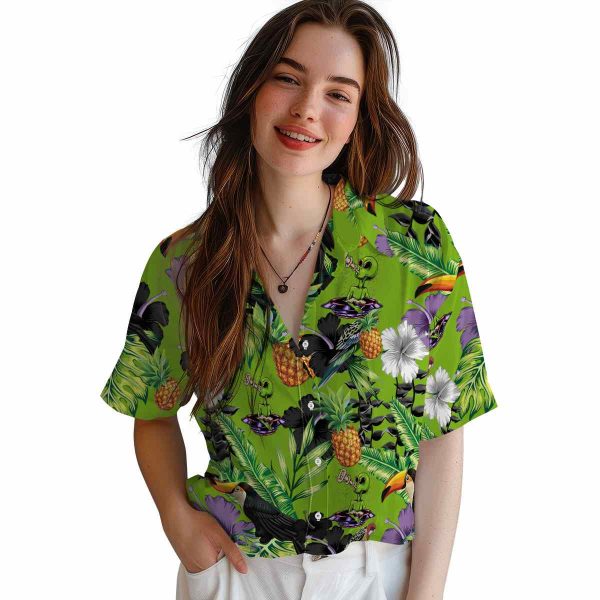 Alien Toucan Hibiscus Pineapple Hawaiian Shirt Trendy