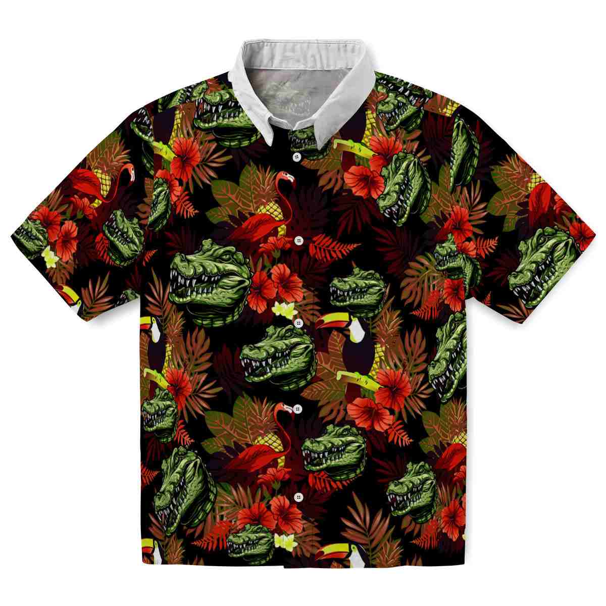 Alligator Floral Toucan Hawaiian Shirt Best selling