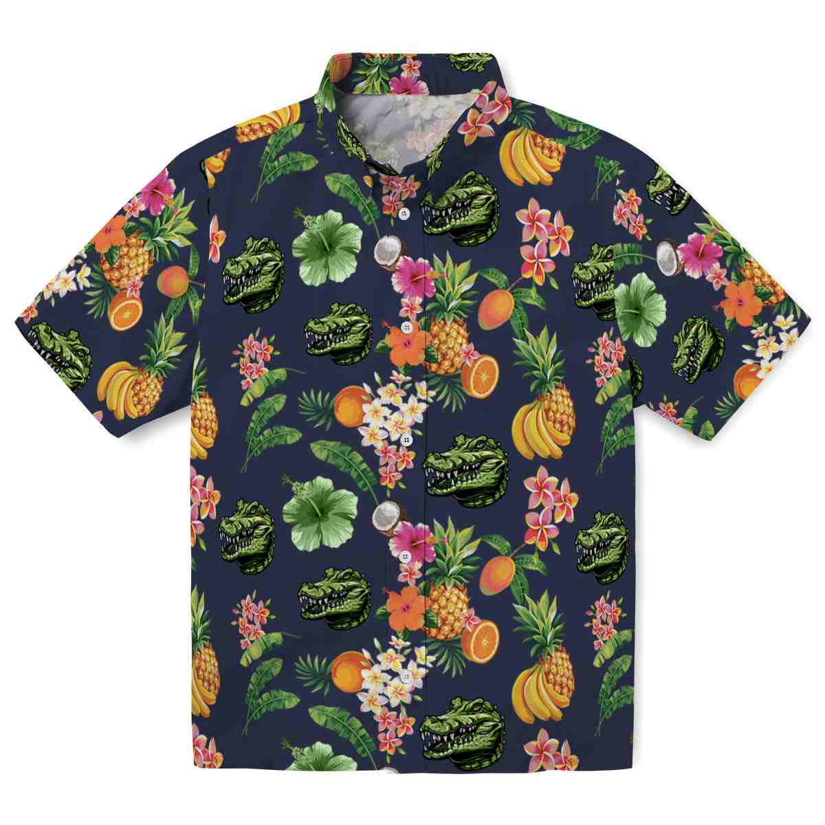 Alligator Hibiscus And Fruit Hawaiian Shirt Best selling