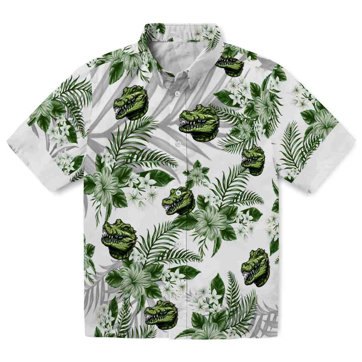 Alligator Hibiscus Palm Leaves Hawaiian Shirt Best selling