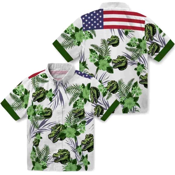 Alligator Patriotic Hibiscus Design Hawaiian Shirt Latest Model