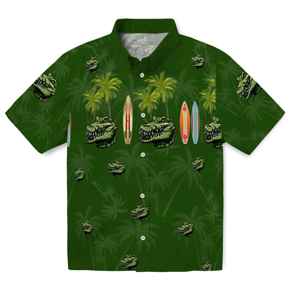 Alligator Surfboard Palm Hawaiian Shirt Best selling