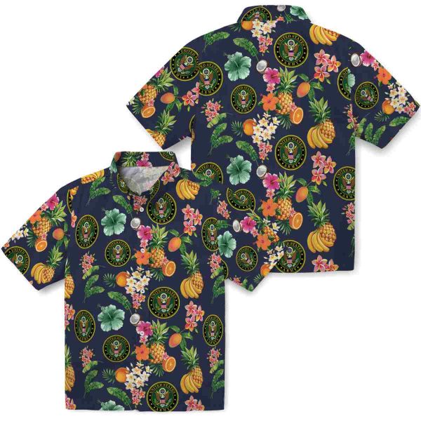 Army Hibiscus And Fruit Hawaiian Shirt Latest Model