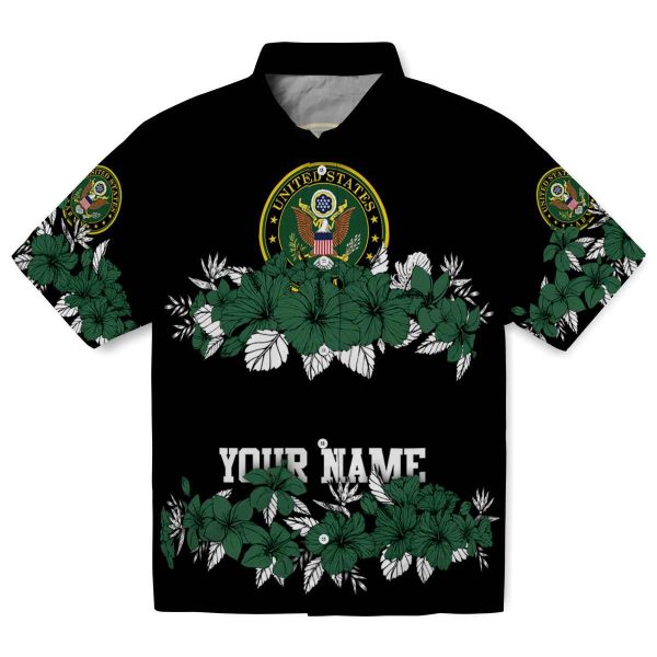 Army Hibiscus Stripe Hawaiian Shirt Best selling