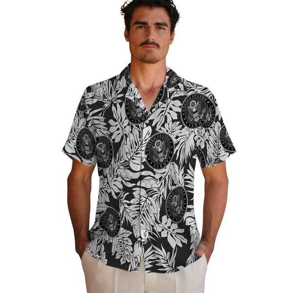 Army Monstera Leaf Pattern Hawaiian Shirt High quality