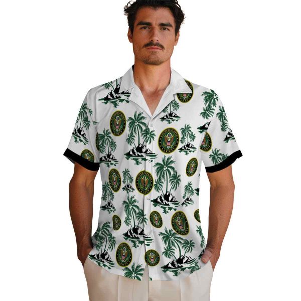 Army Palm Island Print Hawaiian Shirt High quality