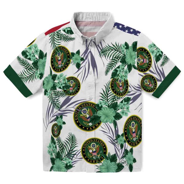 Army Patriotic Hibiscus Design Hawaiian Shirt Best selling