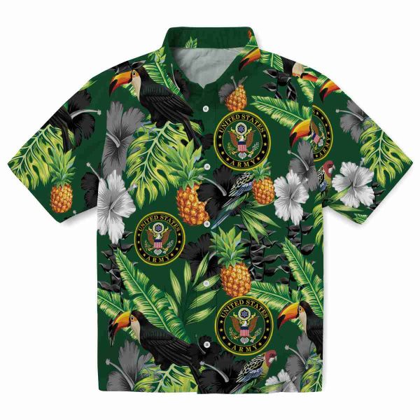 Army Toucan Hibiscus Pineapple Hawaiian Shirt Best selling