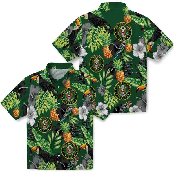 Army Toucan Hibiscus Pineapple Hawaiian Shirt Latest Model