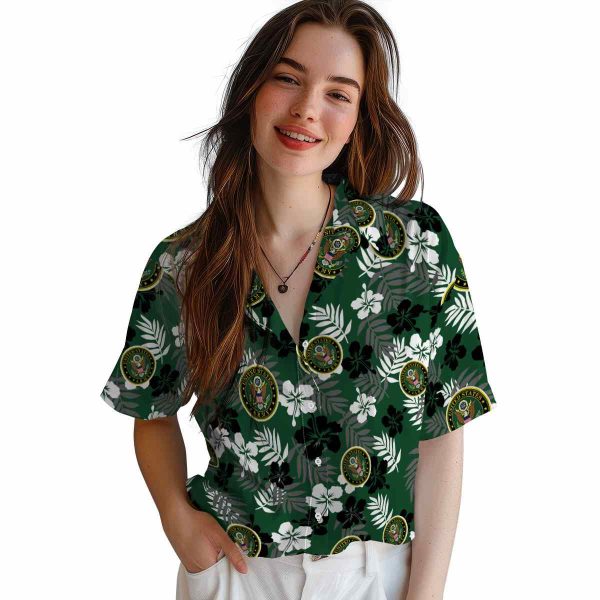 Army Tropical Floral Hawaiian Shirt Trendy