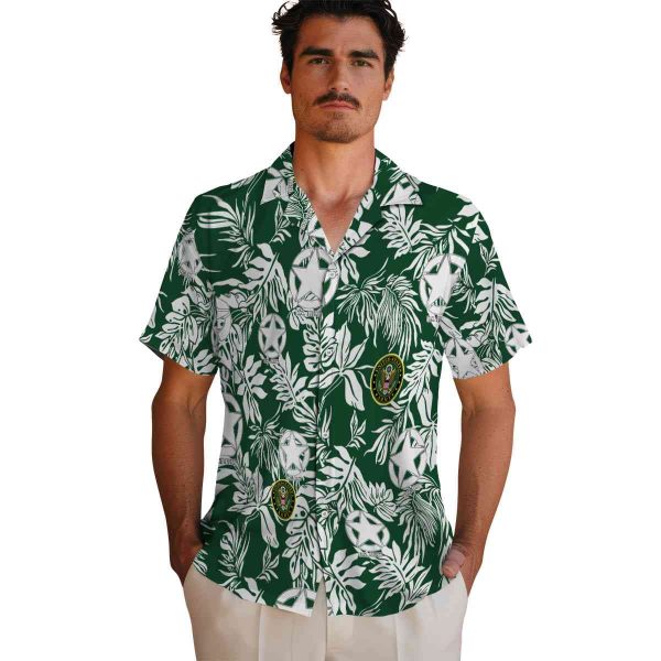 Army Tropical Leaf Hawaiian Shirt High quality