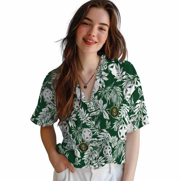 Army Tropical Leaf Hawaiian Shirt Trendy