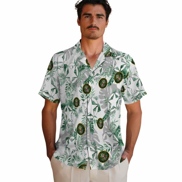 Army Tropical Leaves Hawaiian Shirt High quality