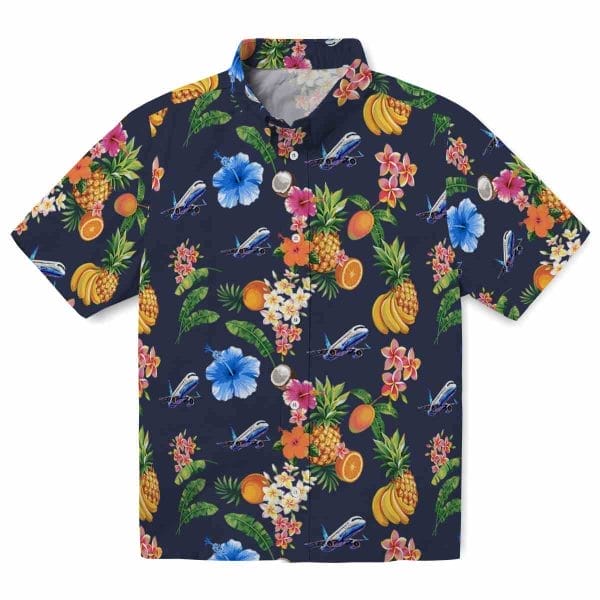 Aviation Hibiscus And Fruit Hawaiian Shirt Best selling
