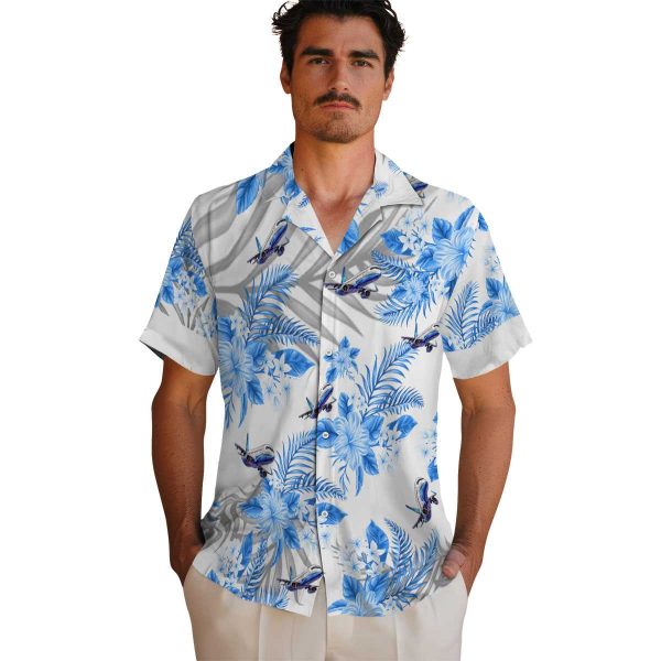 Aviation Hibiscus Palm Leaves Hawaiian Shirt High quality