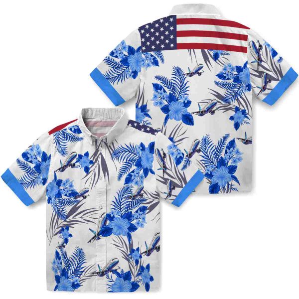 Aviation Patriotic Hibiscus Design Hawaiian Shirt Latest Model