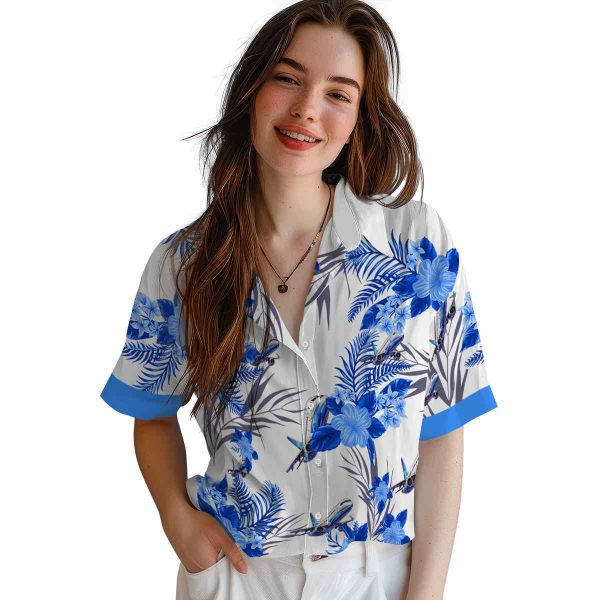 Aviation Patriotic Hibiscus Design Hawaiian Shirt Trendy