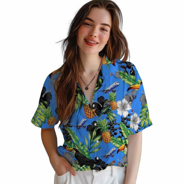 Aviation Toucan Hibiscus Pineapple Hawaiian Shirt Trendy 1