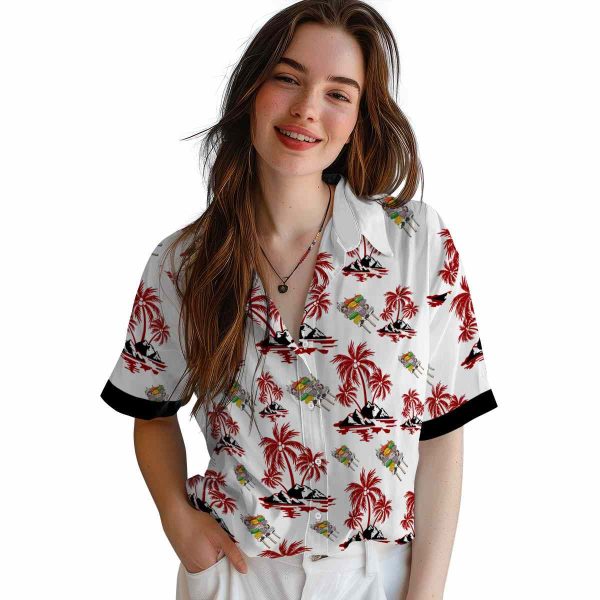 BBQ Palm Island Print Hawaiian Shirt Trendy