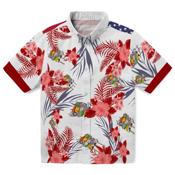 BBQ Patriotic Hibiscus Design Hawaiian Shirt Best selling