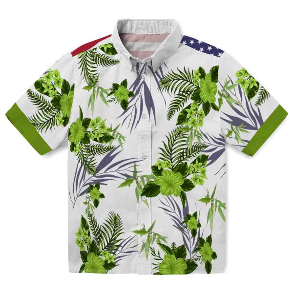 Bamboo Patriotic Hibiscus Design Hawaiian Shirt Best selling