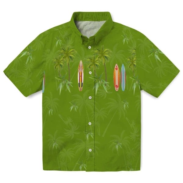 Bamboo Surfboard Palm Hawaiian Shirt Best selling