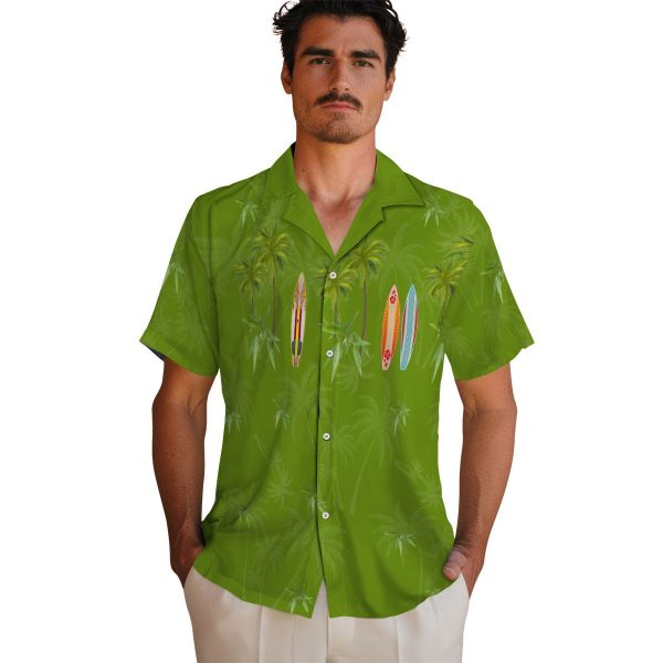 Bamboo Surfboard Palm Hawaiian Shirt High quality