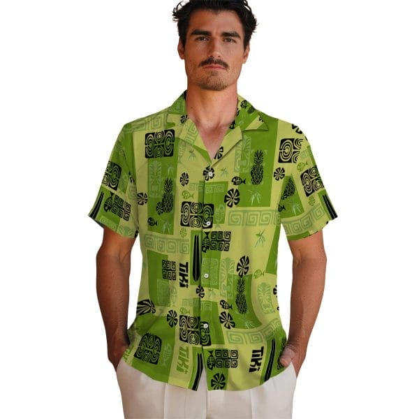 Bamboo Tribal Symbols Hawaiian Shirt High quality