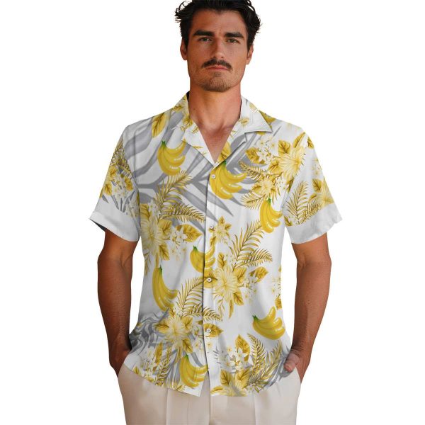 Banana Hibiscus Palm Leaves Hawaiian Shirt High quality