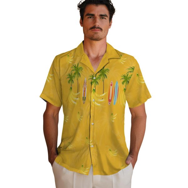 Banana Surfboard Palm Hawaiian Shirt High quality