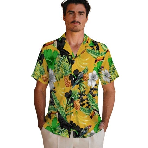 Banana Toucan Hibiscus Pineapple Hawaiian Shirt High quality