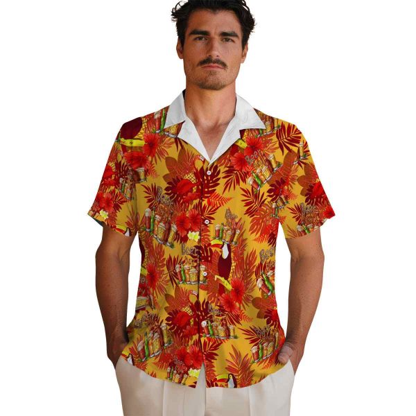 Beer Floral Toucan Hawaiian Shirt High quality