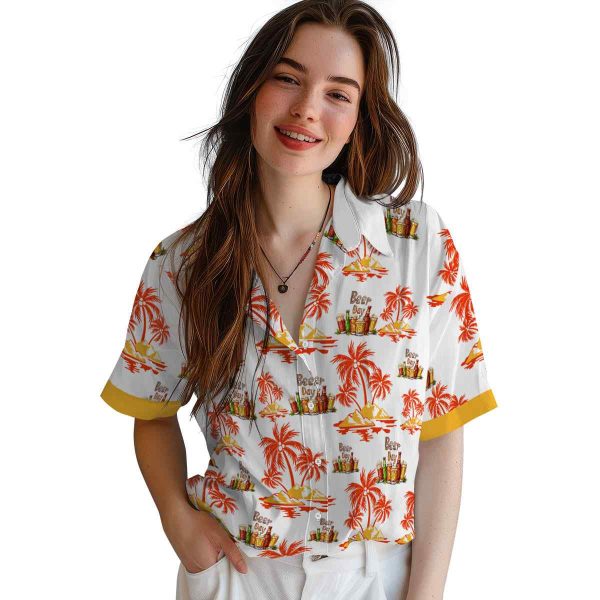 Beer Palm Island Print Hawaiian Shirt Trendy