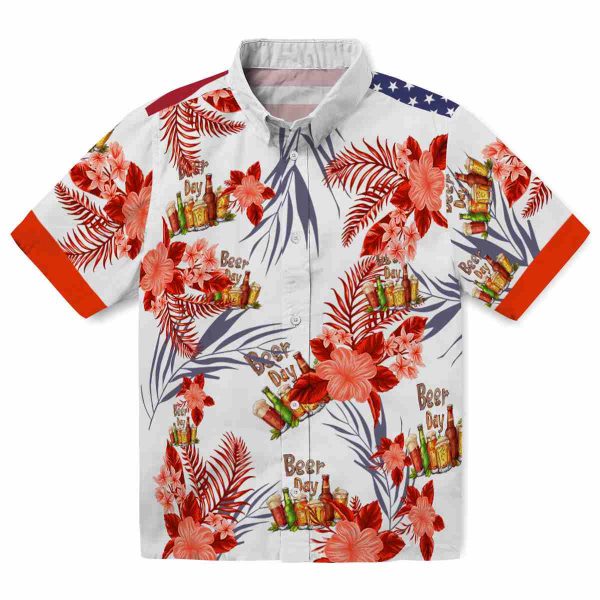 Beer Patriotic Hibiscus Design Hawaiian Shirt Best selling