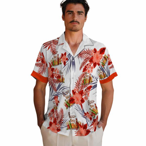 Beer Patriotic Hibiscus Design Hawaiian Shirt High quality