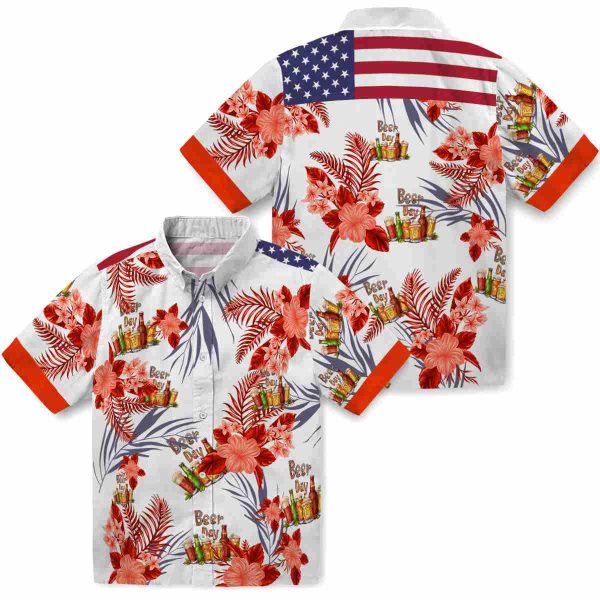 Beer Patriotic Hibiscus Design Hawaiian Shirt Latest Model