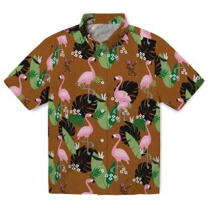 Bigfoot Flamingo Leaf Motif Hawaiian Shirt Best selling