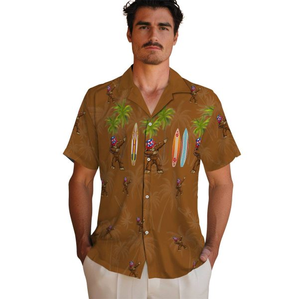 Bigfoot Surfboard Palm Hawaiian Shirt High quality