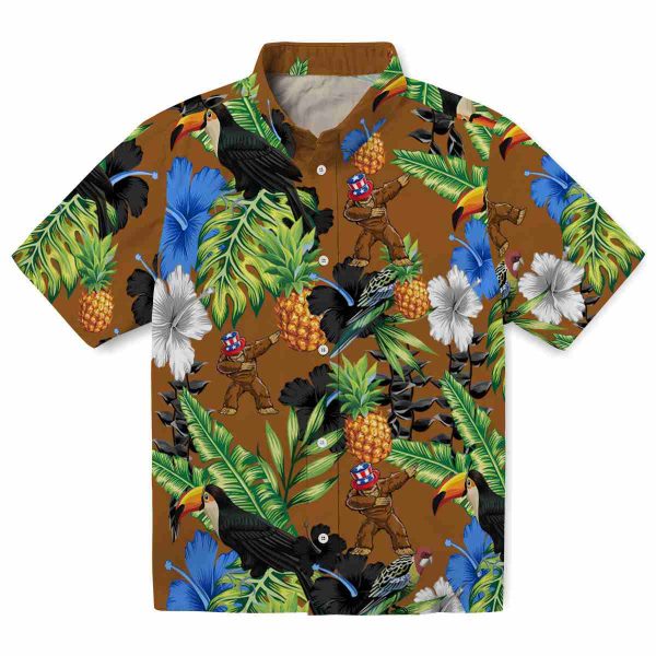 Bigfoot Toucan Hibiscus Pineapple Hawaiian Shirt Best selling