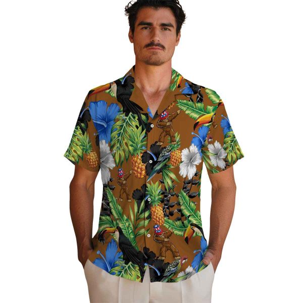 Bigfoot Toucan Hibiscus Pineapple Hawaiian Shirt High quality