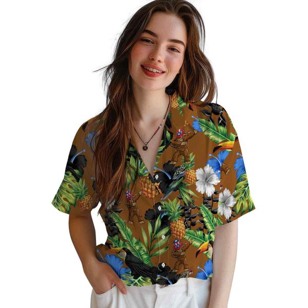 Bigfoot Toucan Hibiscus Pineapple Hawaiian Shirt Trendy