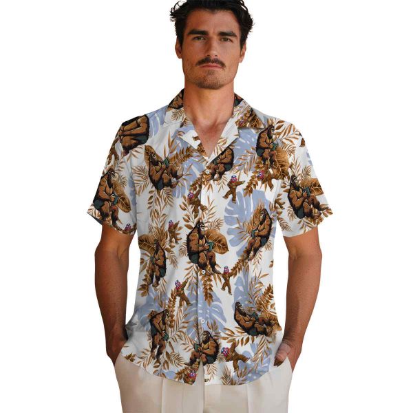 Bigfoot Tropical Leaves Hawaiian Shirt High quality