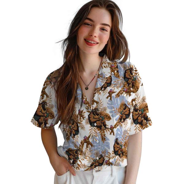 Bigfoot Tropical Leaves Hawaiian Shirt Trendy