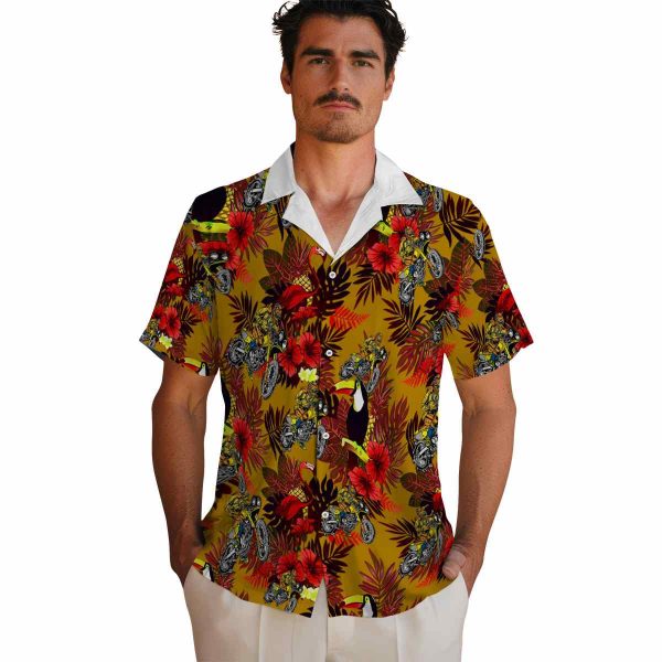 Biker Floral Toucan Hawaiian Shirt High quality