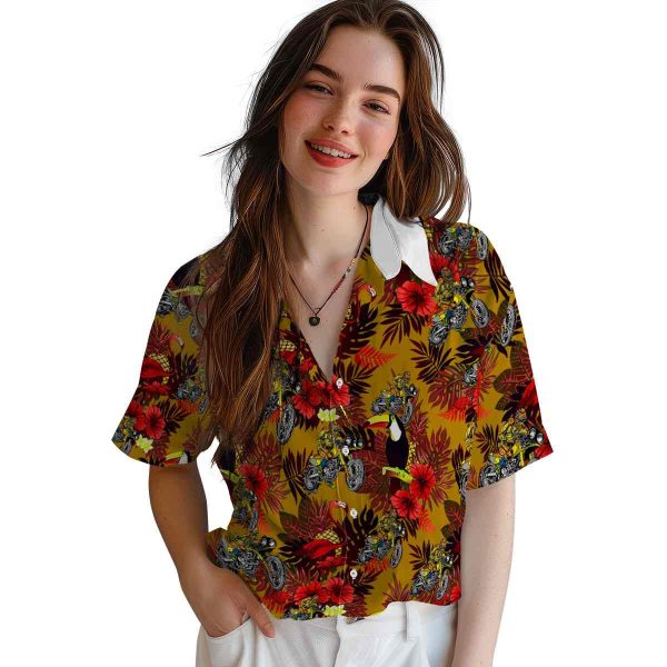 Biker Floral Toucan Hawaiian Shirt Trendy