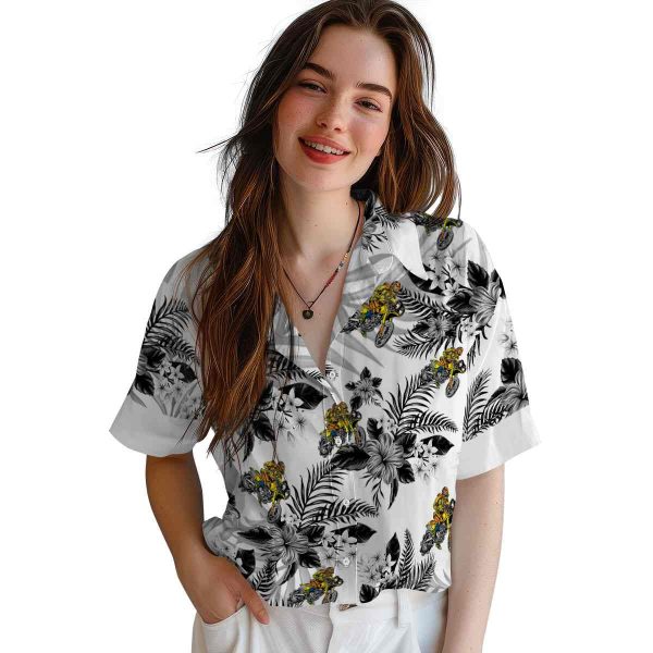 Biker Hibiscus Palm Leaves Hawaiian Shirt Trendy