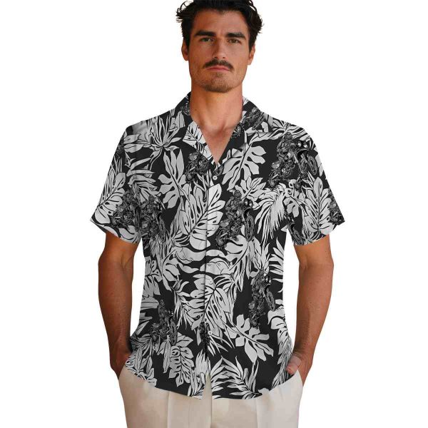 Biker Monstera Leaf Pattern Hawaiian Shirt High quality