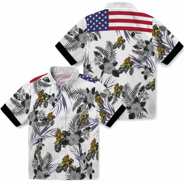 Biker Patriotic Hibiscus Design Hawaiian Shirt Latest Model