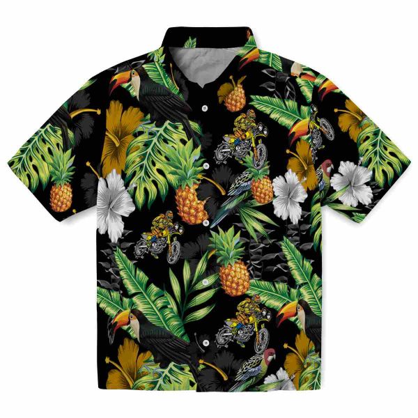 Biker Toucan Hibiscus Pineapple Hawaiian Shirt Best selling 1