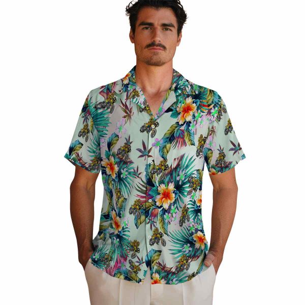 Biker Tropical Foliage Hawaiian Shirt High quality